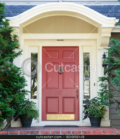 To use this stock image in your creative project, please select the size you need over to the right and click the "Add to Cart" button.
Your downloaded image will come with the Cutcaster watermark removed so don’t worry about the watermark you see on this page. Magenta home door stock photo, Magenta home door with arched top with two windows by bobkeenan