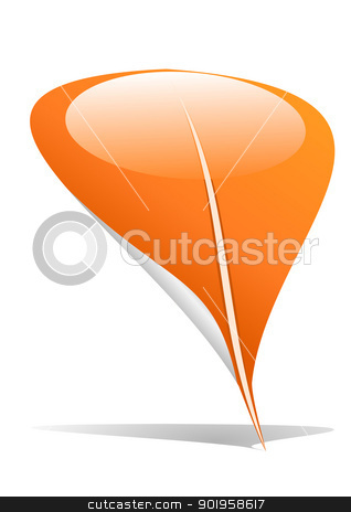 Orange leaf pointer Orange leaf pointer stock vector clipart, Orange leaf as an pointer by Jupe