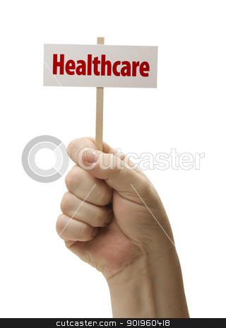 Healthcare Sign In Fist On White Healthcare Sign In Fist On White stock photo, Healthcare Sign In Male Fist Isolated On A White Background. by Andy Dean