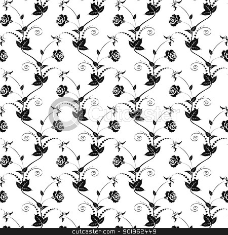 To use this stock image in your creative project, please select the size you need over to the right and click the "Add to Cart" button.
Your downloaded image will come with the Cutcaster watermark removed so don’t worry about the watermark you see on this page. Rose Pattern stock vector clipart, Seamless background of rose pattern by Ingvar Bjork