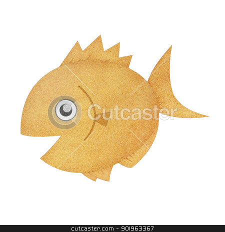 Recycled paper texture fish illustration isolated on white Recycled paper texture fish illustration isolated on white stock photo, Recycled paper texture fish illustration isolated on white by jakgree