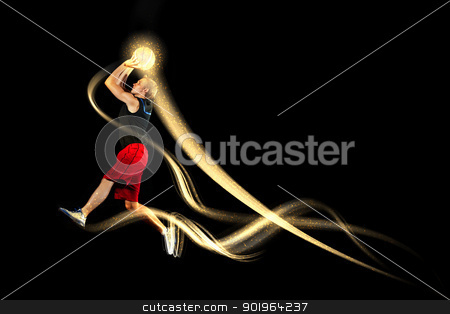 To use this stock image in your creative project, please select the size you need over to the right and click the "Add to Cart" button.
Your downloaded image will come with the Cutcaster watermark removed so don’t worry about the watermark you see on this page. Basketball player with a ball stock photo, Male basketball player jumping and practicing with a ball by Sergey Nivens