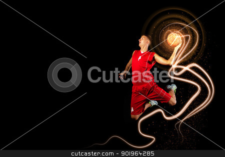 To use this stock image in your creative project, please select the size you need over to the right and click the "Add to Cart" button.
Your downloaded image will come with the Cutcaster watermark removed so don’t worry about the watermark you see on this page. Basketball player with a ball stock photo, Male basketball player jumping and practicing with a ball by Sergey Nivens