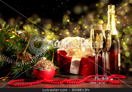 To use this stock image in your creative project, please select the size you need over to the right and click the "Add to Cart" button.
Your downloaded image will come with the Cutcaster watermark removed so don’t worry about the watermark you see on this page. New Year's collage with glasses stock photo, New Year's collage with glasses of champagne. Decorations and ribbons on a bright color background by Sergey Nivens
