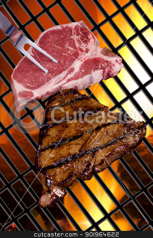 To use this stock image in your creative project, please select the size you need over to the right and click the "Add to Cart" button.
Your downloaded image will come with the Cutcaster watermark removed so don’t worry about the watermark you see on this page. T-Bone Steaks on The Grill. stock photo, by WScott