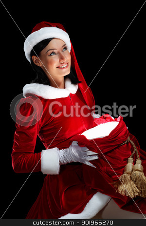 To use this stock image in your creative project, please select the size you need over to the right and click the "Add to Cart" button.
Your downloaded image will come with the Cutcaster watermark removed so don’t worry about the watermark you see on this page. pretty santa girl stock photo, Santa Girl presenting your product, in costume and white gloves by Sergey Nivens