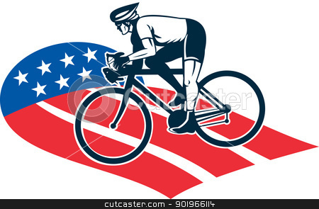 To use this stock image in your creative project, please select the size you need over to the right and click the "Add to Cart" button.
Your downloaded image will come with the Cutcaster watermark removed so don’t worry about the watermark you see on this page. Cyclist riding racing bike star and stripes flag stock photo, illustration of a Cyclist riding racing bike set inside oval viewed from side done in with star and stripes by patrimonio