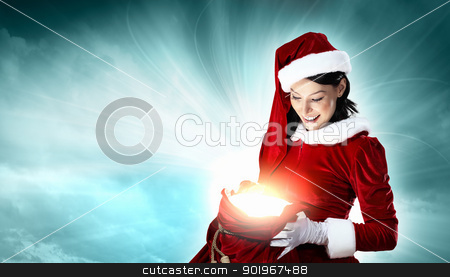 To use this stock image in your creative project, please select the size you need over to the right and click the "Add to Cart" button.
Your downloaded image will come with the Cutcaster watermark removed so don’t worry about the watermark you see on this page. beautiful girl in santa costume stock photo, Christmas illlustration of beautiful girl in santa costume by Sergey Nivens