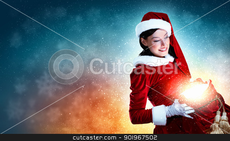 To use this stock image in your creative project, please select the size you need over to the right and click the "Add to Cart" button.
Your downloaded image will come with the Cutcaster watermark removed so don’t worry about the watermark you see on this page. beautiful girl in santa costume stock photo, Christmas illlustration of beautiful girl in santa costume by Sergey Nivens