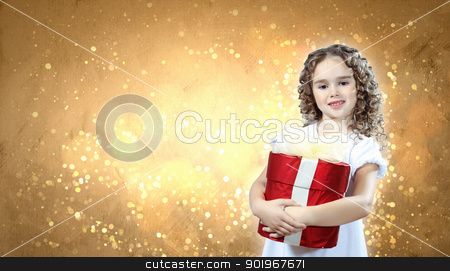 To use this stock image in your creative project, please select the size you need over to the right and click the "Add to Cart" button.
Your downloaded image will come with the Cutcaster watermark removed so don’t worry about the watermark you see on this page. Happy girl opening gift box stock photo, A cute young girl holding a christmas gift, dark background with christmas light bokeh by Sergey Nivens