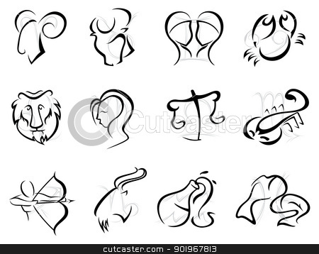 To use this stock image in your creative project, please select the size you need over to the right and click the "Add to Cart" button.
Your downloaded image will come with the Cutcaster watermark removed so don’t worry about the watermark you see on this page. Zodiac symbols stock vector clipart, Horoscope zodiac signs created in sketch style by Oxygen64
