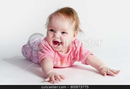 Adorable little baby girl adorable little baby girl stock photo, Close up beautiful 5 months old caucasian baby girl by Aikon