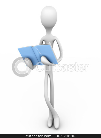 To use this stock image in your creative project, please select the size you need over to the right and click the "Add to Cart" button.
Your downloaded image will come with the Cutcaster watermark removed so don’t worry about the watermark you see on this page. Reading a Book stock photo, A cartoon figure reading a book while lying on the floor. 3D rendered Illustration. by Michael Osterrieder