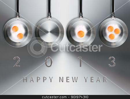 To use this stock image in your creative project, please select the size you need over to the right and click the "Add to Cart" button.
Your downloaded image will come with the Cutcaster watermark removed so don’t worry about the watermark you see on this page. Happy new year 2013 stock photo, Happy new year 2013, conceptual images Fried eggs in a frying pans creating 2013 year number. by Designsstock