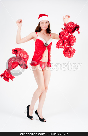 Beautiful and sexy christmas woman with sweets Beautiful and sexy christmas woman with sweets stock photo, a young and beautiful Christmas woman with present by Aikon