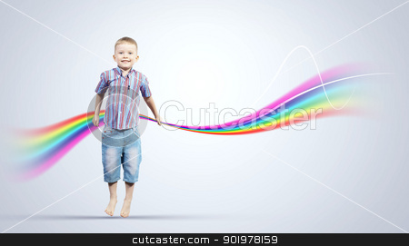 To use this stock image in your creative project, please select the size you need over to the right and click the "Add to Cart" button.
Your downloaded image will come with the Cutcaster watermark removed so don’t worry about the watermark you see on this page. happy kid jumping stock photo, Photo of little boy jumping and raising hands by Sergey Nivens