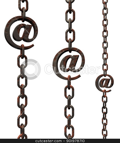 Email chains email chains stock photo, metal chain with email symbol - 3d illustration by J?