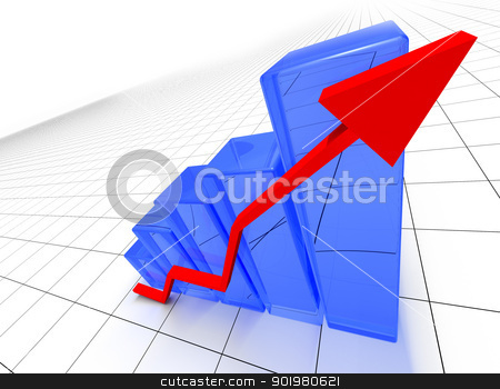 Statistics Statistics stock photo, 3D image of statistics bars and arrow by carloscastilla