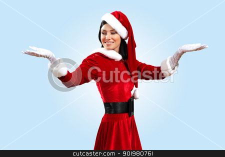 To use this stock image in your creative project, please select the size you need over to the right and click the "Add to Cart" button.
Your downloaded image will come with the Cutcaster watermark removed so don’t worry about the watermark you see on this page. pretty santa girl stock photo, Santa Girl presenting your product, in costume and white gloves by Sergey Nivens