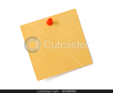 To use this stock image in your creative project, please select the size you need over to the right and click the "Add to Cart" button.
Your downloaded image will come with the Cutcaster watermark removed so don’t worry about the watermark you see on this page. Note stock photo, Note white paper tacked on a wall by Alexey Popov