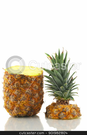 To use this stock image in your creative project, please select the size you need over to the right and click the "Add to Cart" button.
Your downloaded image will come with the Cutcaster watermark removed so don’t worry about the watermark you see on this page. Cuttet Pineapple stock photo, Fruit opened, isolated on white background by Matthias Krapp