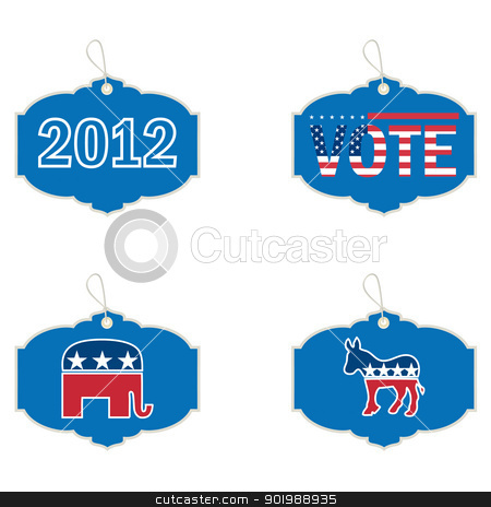 To use this stock image in your creative project, please select the size you need over to the right and click the "Add to Cart" button.
Your downloaded image will come with the Cutcaster watermark removed so don’t worry about the watermark you see on this page. US presidential 2012 election label stock vector clipart, US presidential 2012 election label by Erdem