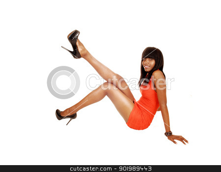 To use this stock image in your creative project, please select the size you need over to the right and click the "Add to Cart" button.
Your downloaded image will come with the Cutcaster watermark removed so don’t worry about the watermark you see on this page. Girl having fun. stock photo, A pretty black girl sitting on the floor, lifting up her leg and having fun,
for white background.
by Horst Petzold