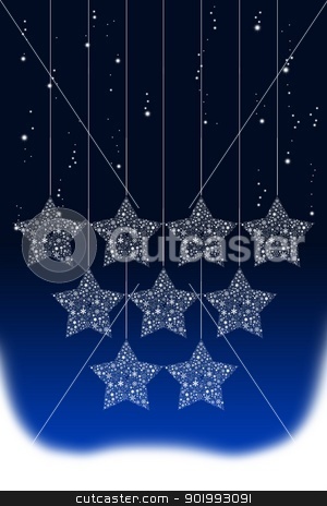 Happy hanging Christmas star with snow background Happy hanging Christmas star with snow background stock photo, Happy hanging Christmas star with snow background by Patipat Rintharasri
