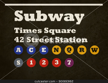 To use this stock image in your creative project, please select the size you need over to the right and click the "Add to Cart" button.
Your downloaded image will come with the Cutcaster watermark removed so don’t worry about the watermark you see on this page. Grunge Times Square subway sign stock photo, Grunge New York Times Square subway train sign isolated on black background. by Martin Crowdy