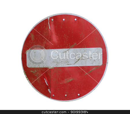 Old stop road sign Old stop road sign stock photo, Old red stop road sign isolated on white background. by Martin Crowdy