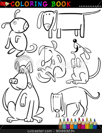 To use this stock image in your creative project, please select the size you need over to the right and click the "Add to Cart" button.
Your downloaded image will come with the Cutcaster watermark removed so don’t worry about the watermark you see on this page. Cartoon Dogs for Coloring Book or Page stock vector clipart, Coloring Book or Page Cartoon Illustration of Funny Dogs and Puppies for Children by Igor Zakowski