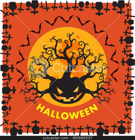 Halloween RIP border background orange Halloween RIP border background orange stock photo, Halloween is a holiday on Oct 31, includes activities trick-or-treating, costume parties, carving jack-o'-lanterns, bonfires, apple bobbing, haunted attractions, playing pranks, telling scary stories. by Sailom