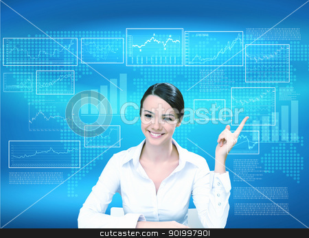 To use this stock image in your creative project, please select the size you need over to the right and click the "Add to Cart" button.
Your downloaded image will come with the Cutcaster watermark removed so don’t worry about the watermark you see on this page. Virtual technology in business stock photo, Business person working with modern virtual technology by Sergey Nivens