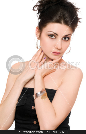 To use this stock image in your creative project, please select the size you need over to the right and click the "Add to Cart" button.
Your downloaded image will come with the Cutcaster watermark removed so don’t worry about the watermark you see on this page. Portrait of young woman in a black dress stock photo, Portrait of young woman in a black dress. Isolated by Sergii Sukhorukov