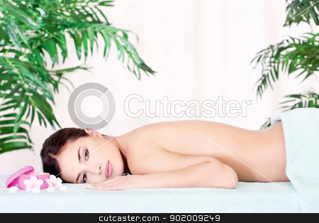 Woman resting after massage woman resting after massage stock photo, Pretty brunette woman resting after massage by iMarin