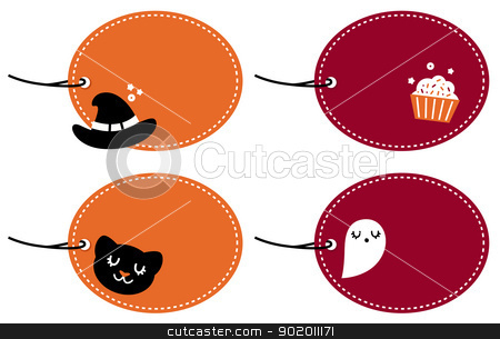 To use this stock image in your creative project, please select the size you need over to the right and click the "Add to Cart" button.
Your downloaded image will come with the Cutcaster watermark removed so don’t worry about the watermark you see on this page. Cute halloween blank banner set isolated on white stock vector clipart, Halloween banner retro collection. Vector by Jana Guothova