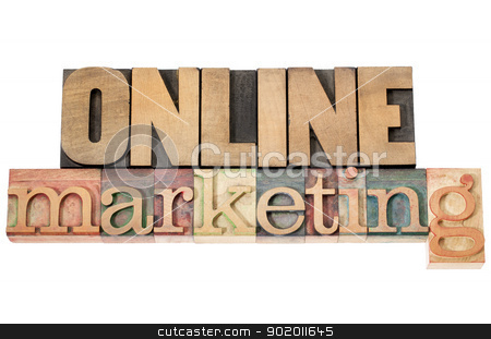 Online marketing in wood type online marketing in wood type stock photo, online marketing - isolated text in vintage letterpress wood type by Marek Uliasz