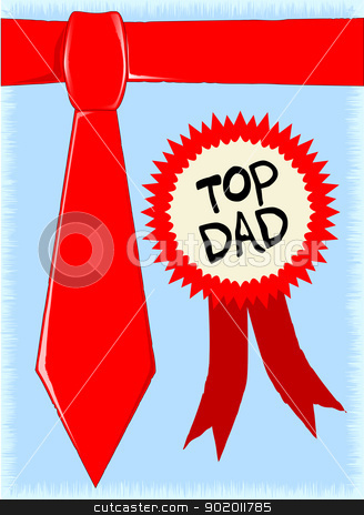 To use this stock image in your creative project, please select the size you need over to the right and click the "Add to Cart" button.
Your downloaded image will come with the Cutcaster watermark removed so don’t worry about the watermark you see on this page. Father's Day Top Dad stock vector clipart, A red tie and a rosette exclaiming 'Top Dad' with original vector editable text. by Kotto