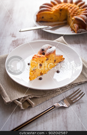 To use this stock image in your creative project, please select the size you need over to the right and click the "Add to Cart" button.
Your downloaded image will come with the Cutcaster watermark removed so don’t worry about the watermark you see on this page. Pumpkin cake stock photo, Slice of cake to the pumpkin on dish by Giordano Aita