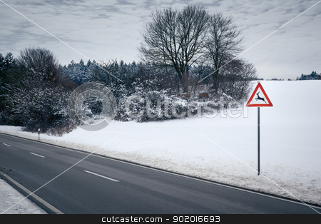 Winter road winter road stock photo, An image of a road in a winter scenery by Markus Gann