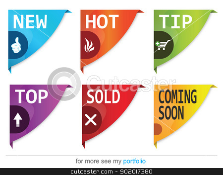 To use this stock image in your creative project, please select the size you need over to the right and click the "Add to Cart" button.
Your downloaded image will come with the Cutcaster watermark removed so don’t worry about the watermark you see on this page. Corner ribbons-Sign-Symbol-Vector-New,Sold,Hot,Sale stock photo, Vector image for various applications: websites, print, icons, logo, sign, advertising, business, internet and other uses. Vector can adjust color to your liking. Ribbon. by Milan Gudába