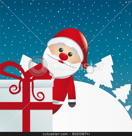 To use this stock image in your creative project, please select the size you need over to the right and click the "Add to Cart" button.
Your downloaded image will come with the Cutcaster watermark removed so don’t worry about the watermark you see on this page. santa behind gift white winter landscape stock vector clipart, santa behind gift box white winter landscape by d3images