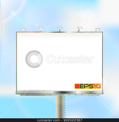 Billboard on a sunny sky Billboard on a sunny sky stock vector clipart, Huge outdoor billboard over a clear sky, mesh gradient and transparency effect used. by Richard Laschon