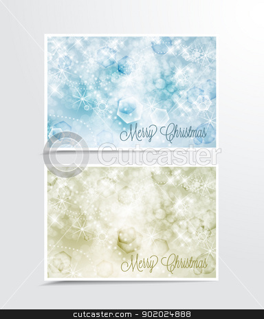 Christmas background Christmas background stock vector clipart, Two Christmas cards with snow by Miroslava Hlavacova