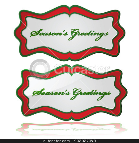 Season's Greetings Season's Greetings stock vector clipart, Glossy ornate sign with