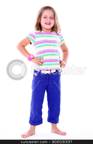 To use this stock image in your creative project, please select the size you need over to the right and click the "Add to Cart" button.
Your downloaded image will come with the Cutcaster watermark removed so don’t worry about the watermark you see on this page. Little girl in colored t-shirt stock photo, Little girl in colored t-shirt on white backgrund by yekostock