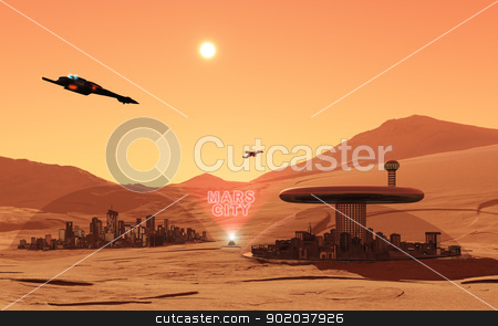 Mars City Mars City stock photo, This image shows the mars in feature by kirschner