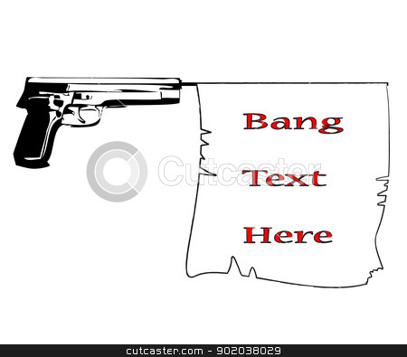 To use this stock image in your creative project, please select the size you need over to the right and click the "Add to Cart" button.
Your downloaded image will come with the Cutcaster watermark removed so don’t worry about the watermark you see on this page. hand gun with bang flag with commercial banner ribbon lorem ipsum vector illustration stock vector clipart, hand gun with bang flag with commercial banner ribbon lorem ipsum vector illustration by vician