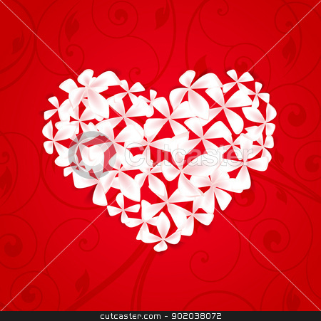 To use this stock image in your creative project, please select the size you need over to the right and click the "Add to Cart" button.
Your downloaded image will come with the Cutcaster watermark removed so don’t worry about the watermark you see on this page. floral heart stock vector clipart, Beautiful floral heart on a red background by Miroslava Hlavacova