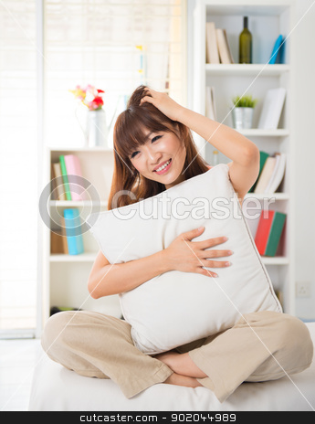 To use this stock image in your creative project, please select the size you need over to the right and click the "Add to Cart" button.
Your downloaded image will come with the Cutcaster watermark removed so don’t worry about the watermark you see on this page. Asian waking up stock photo, Asian woman waking up scratching her messy hair by szefei